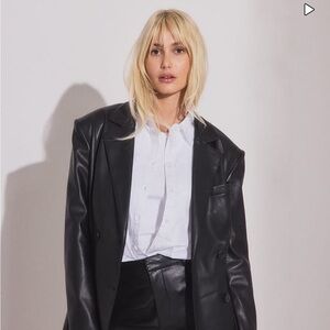 NA-KD Fitted PU Jacket Size EU 40/US 10